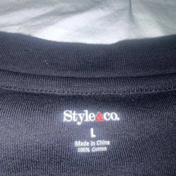 Style & Co. Black Top with Silver Accents - Picture 3 of 4